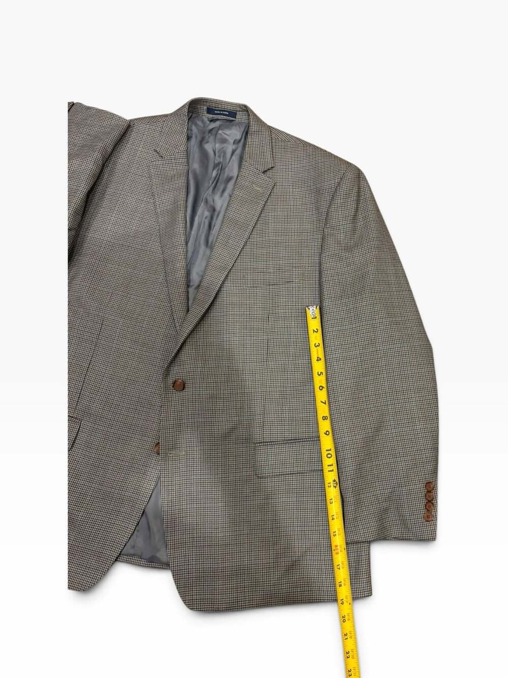 Ralph Ralph Lauren Wool Silk Checked Paisley Brown Gray Suit Jacket Blazer - Picture 5 of 7